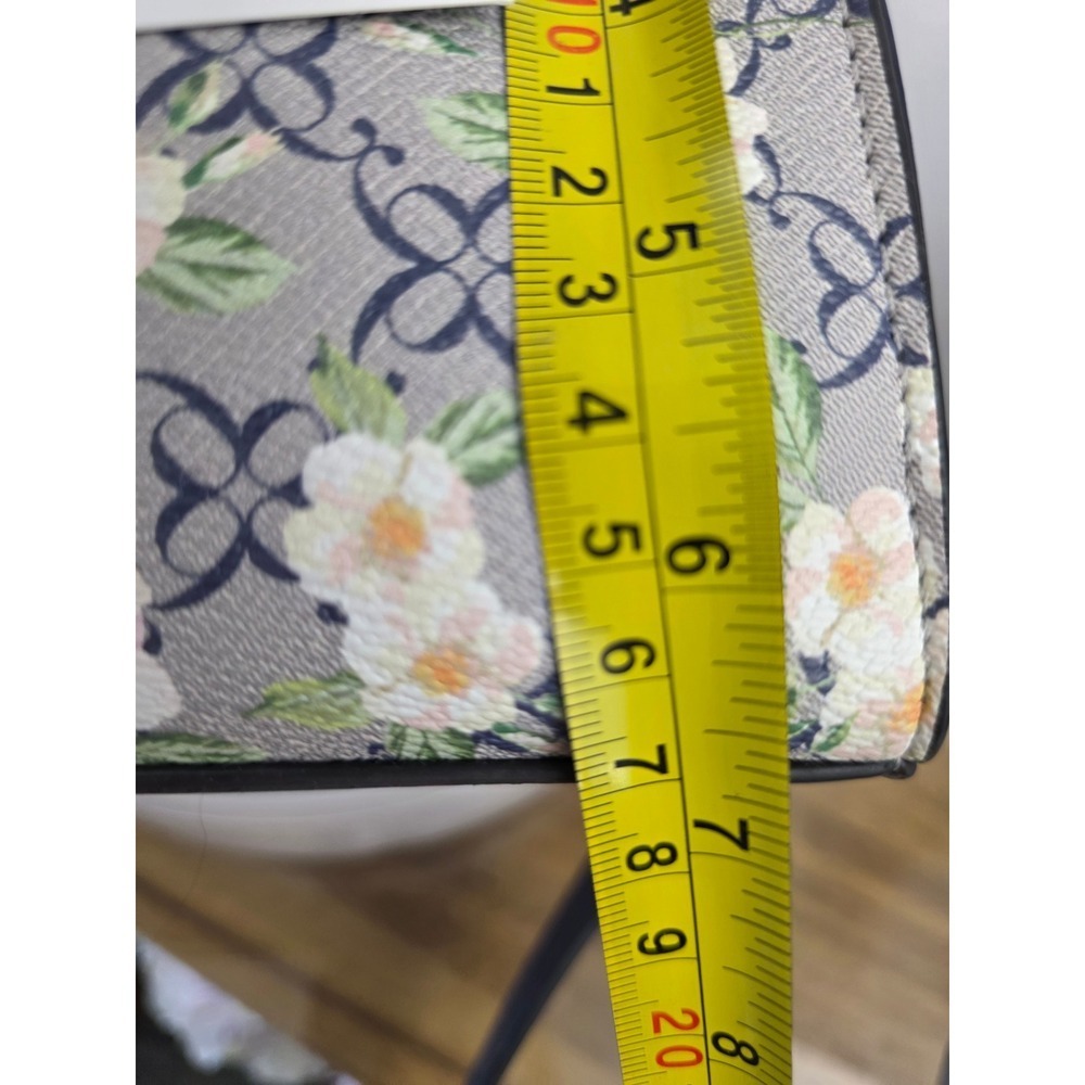 Nine West Archy Mini Satchel Navy Floral Logo Crossbody Bag  Flawed Poor - Picture 8 of 9